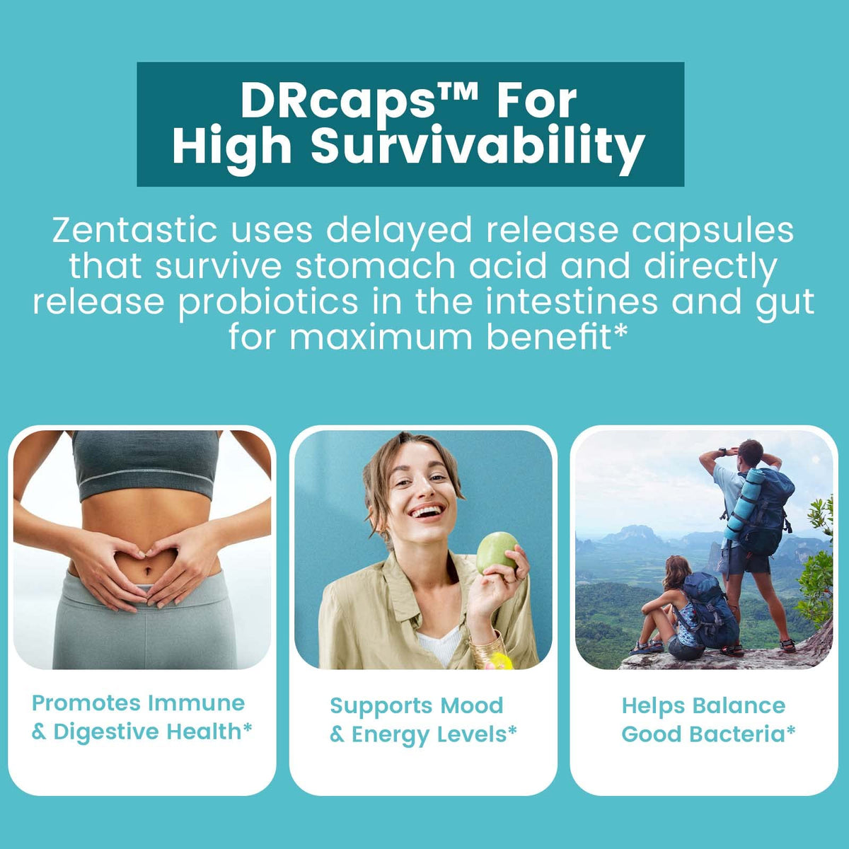 Zentastic Probiotics & Prebiotics 50 Billion CFU - 60 Capsules - image 6