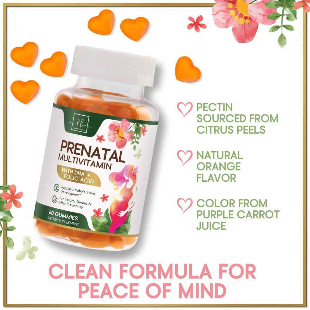 Hello Lovely! Prenatal Vitamins Multivitamin with DHA & Folic Acid - 60 Gummies - image 7