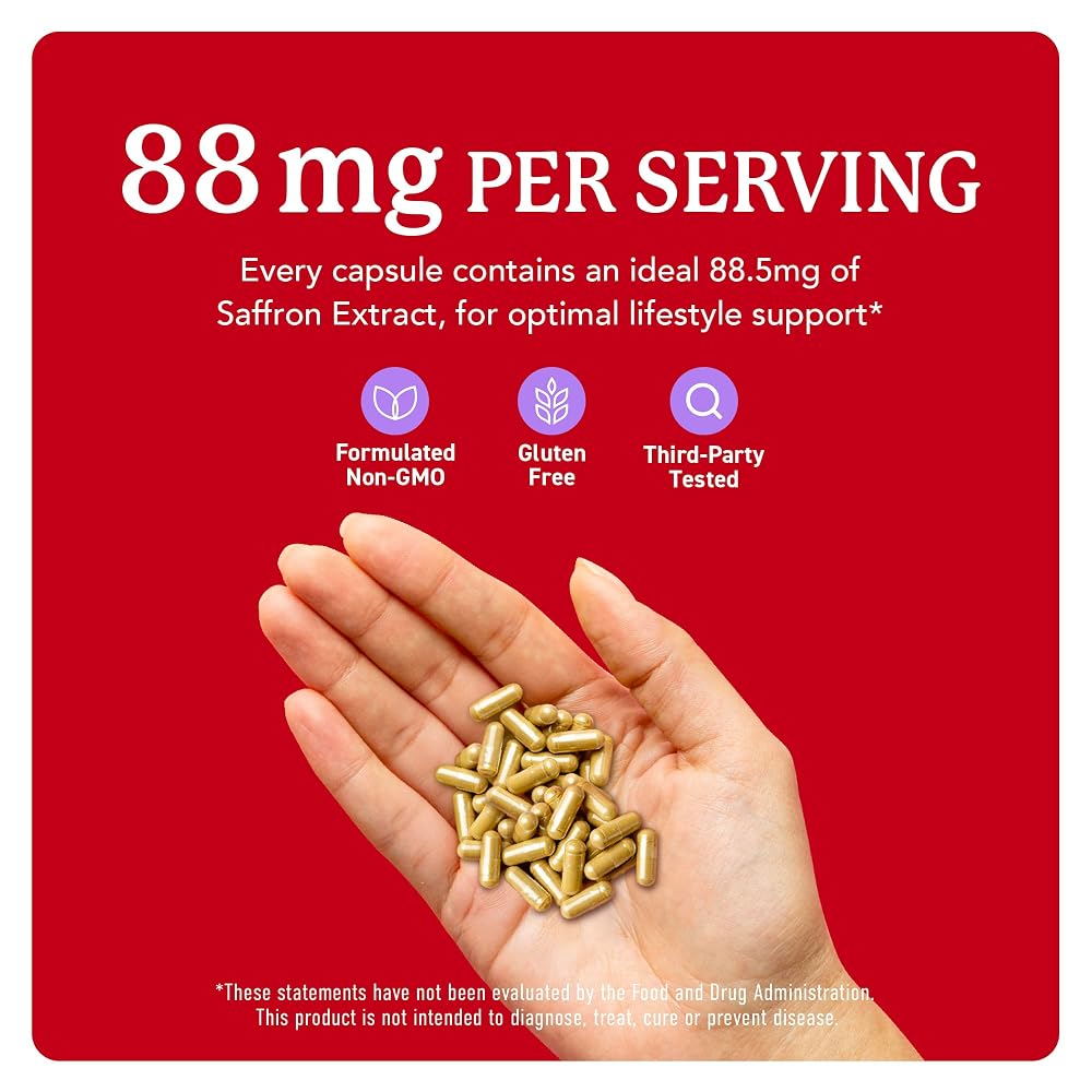 SMNutrition Saffron Extract 88.5mg Capsules - 90 Count - image 4