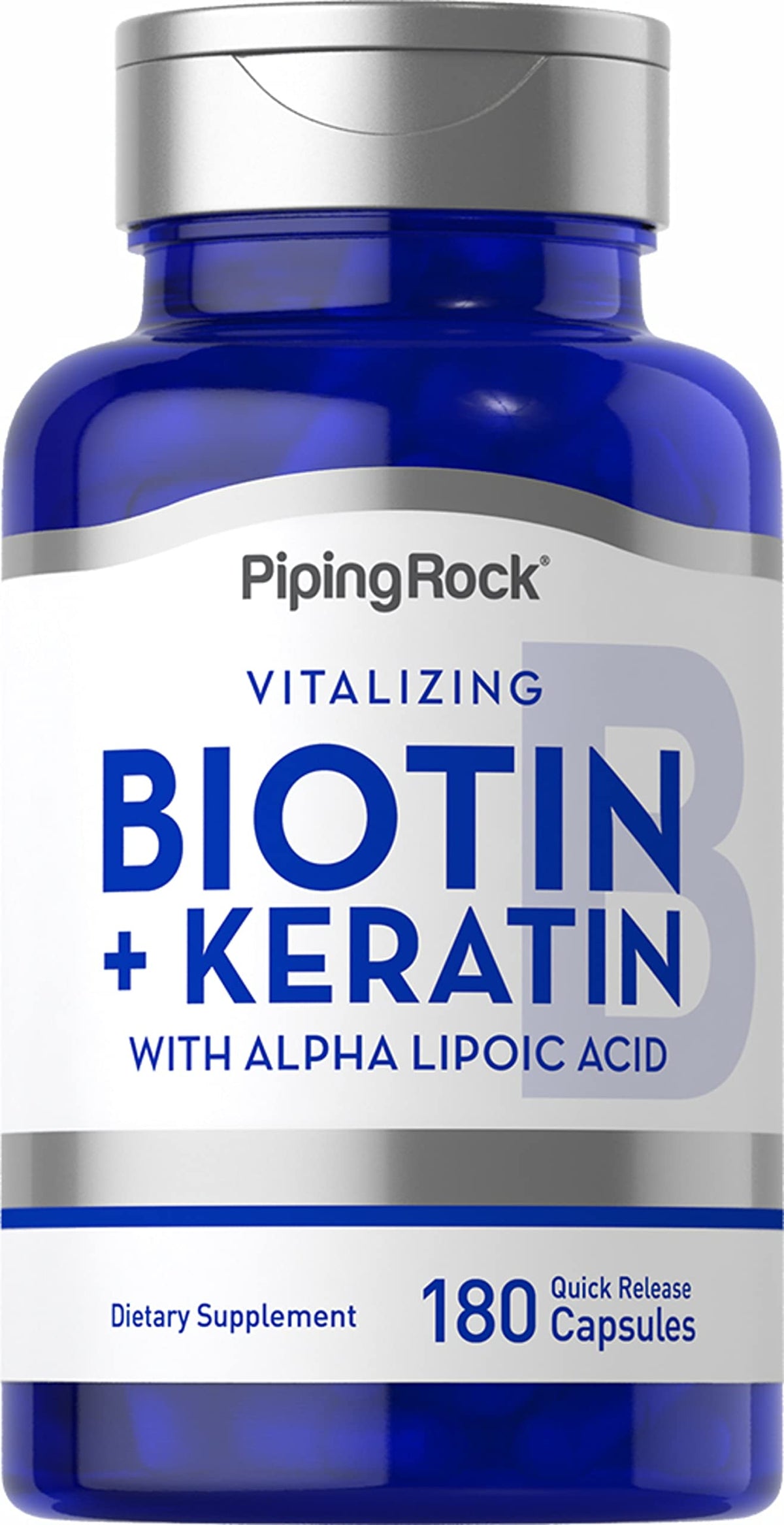Piping Rock Biotin 5000mcg with Keratin - 180 Capsules
