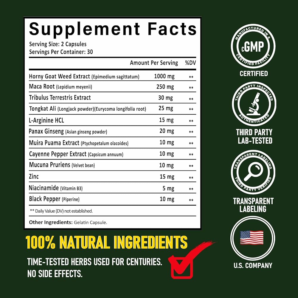 GLADTON Power 12 Men's Stamina & Energy Supplement - 60 Capsules - image 6