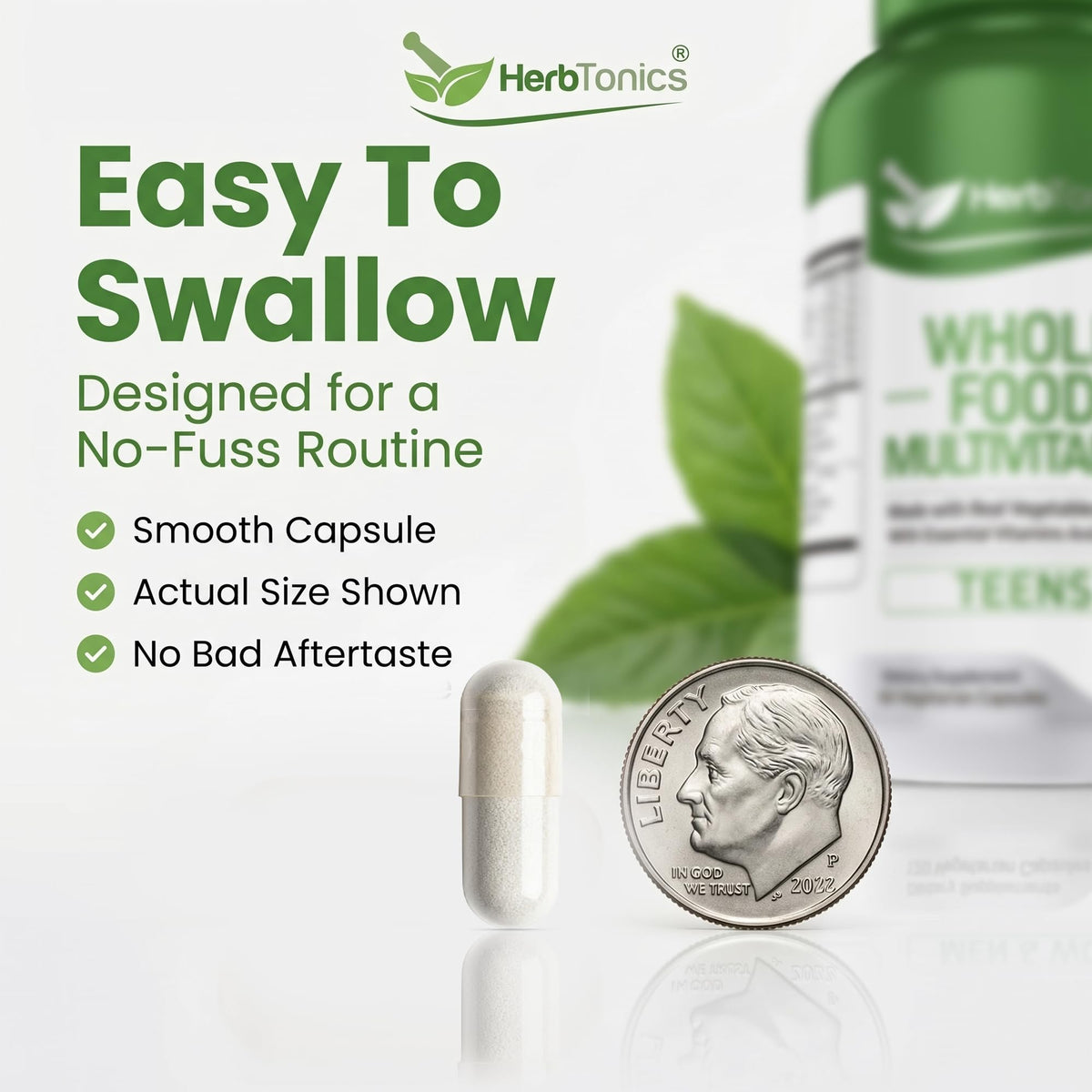 Herbtonics Whole Food Teen Multivitamin for Girls & Boys 12-17 - 60 Capsules - image 4