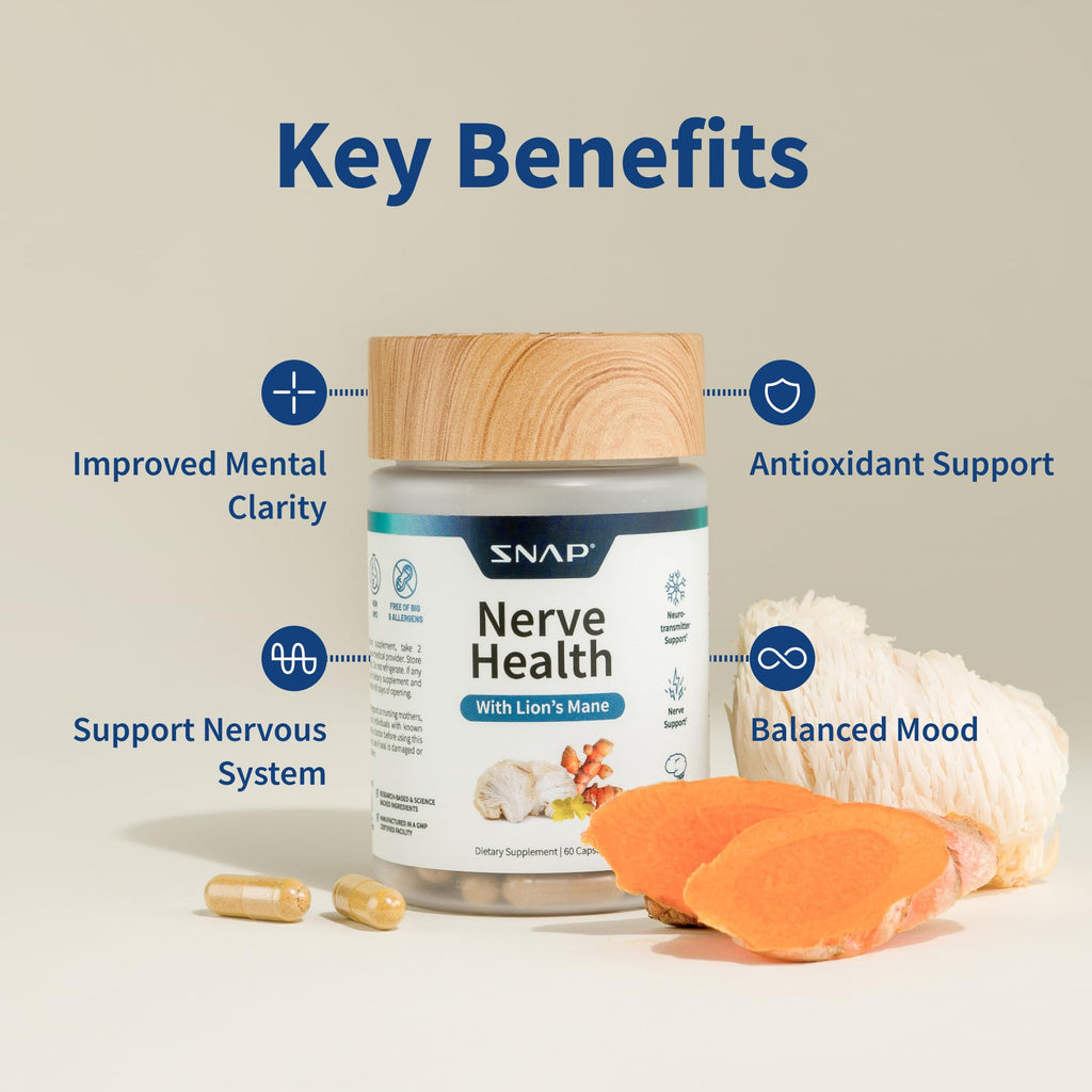 Snap Supplements Nerve Health Support with Lion's Mane - 60 Capsules - image 6
