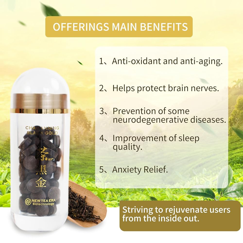 New Tea Era Chajianning Black Gold Pressed Tablet Antioxidant - image 3