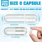 Timgle Size 0 Empty Capsules with Filling Kit - 2000 Count - image 2