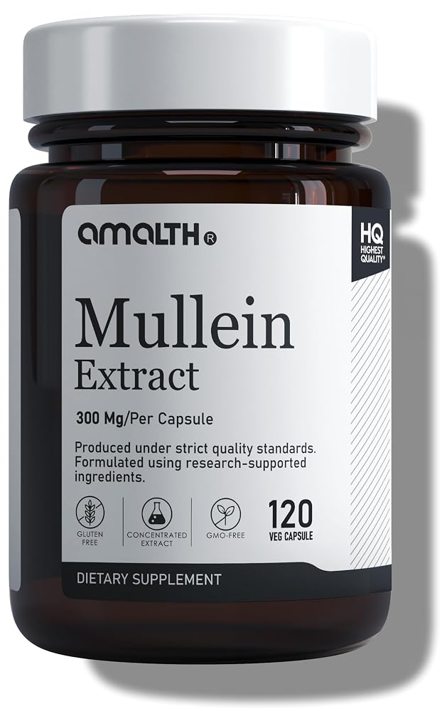AMALTH Mullein Leaf Extract 300 mg Respiratory Support - 120 Capsules