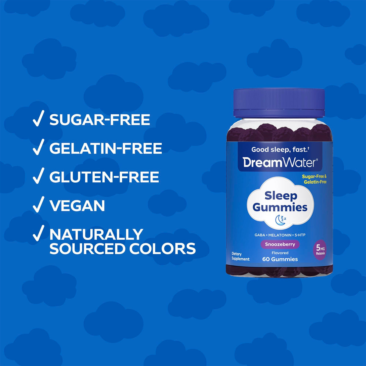 Dream Water Sleep Gummies with Melatonin & GABA - 60 Count - image 5