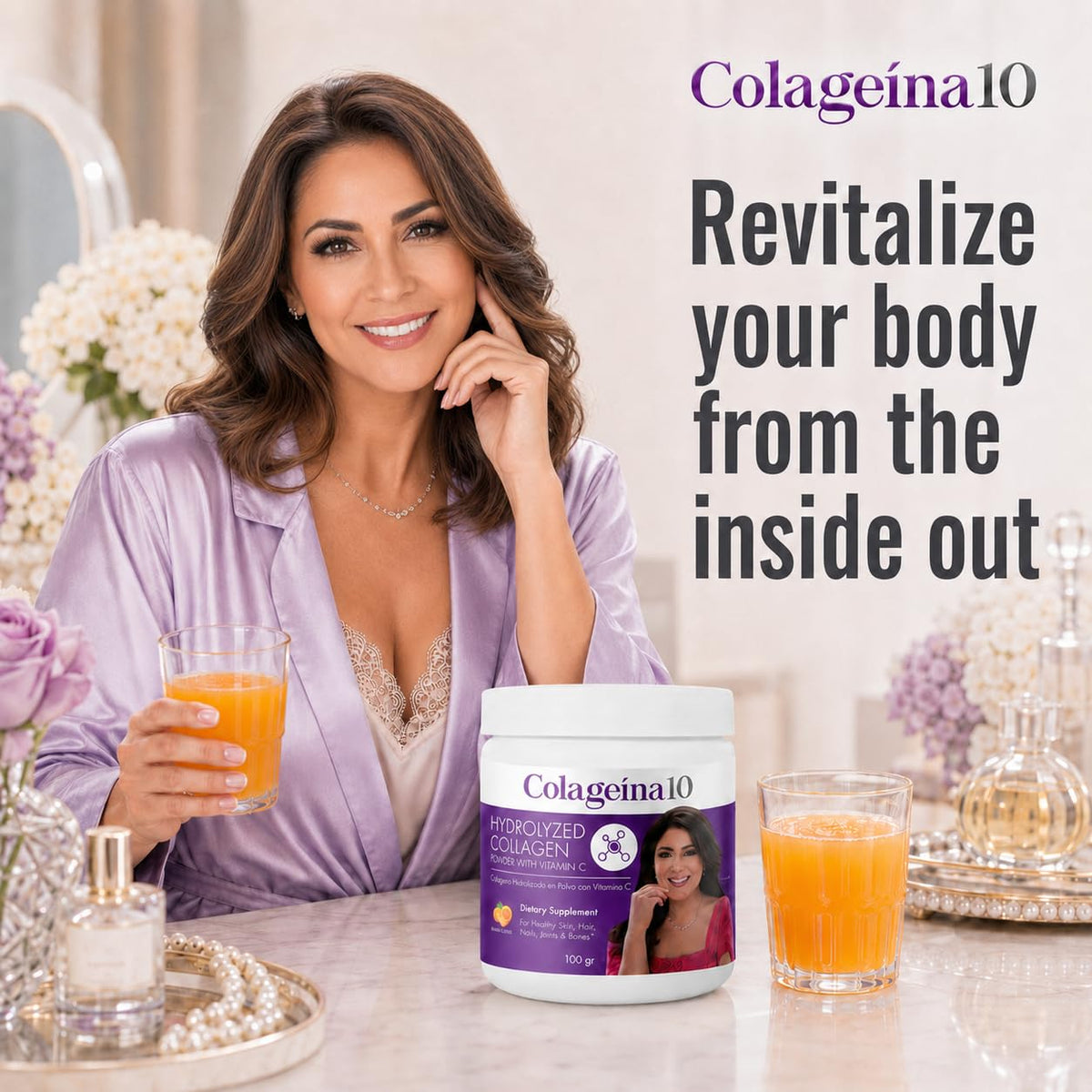 Colageina 10 Hydrolyzed Collagen Powder with Vitamin C - 3.5 Oz - image 2