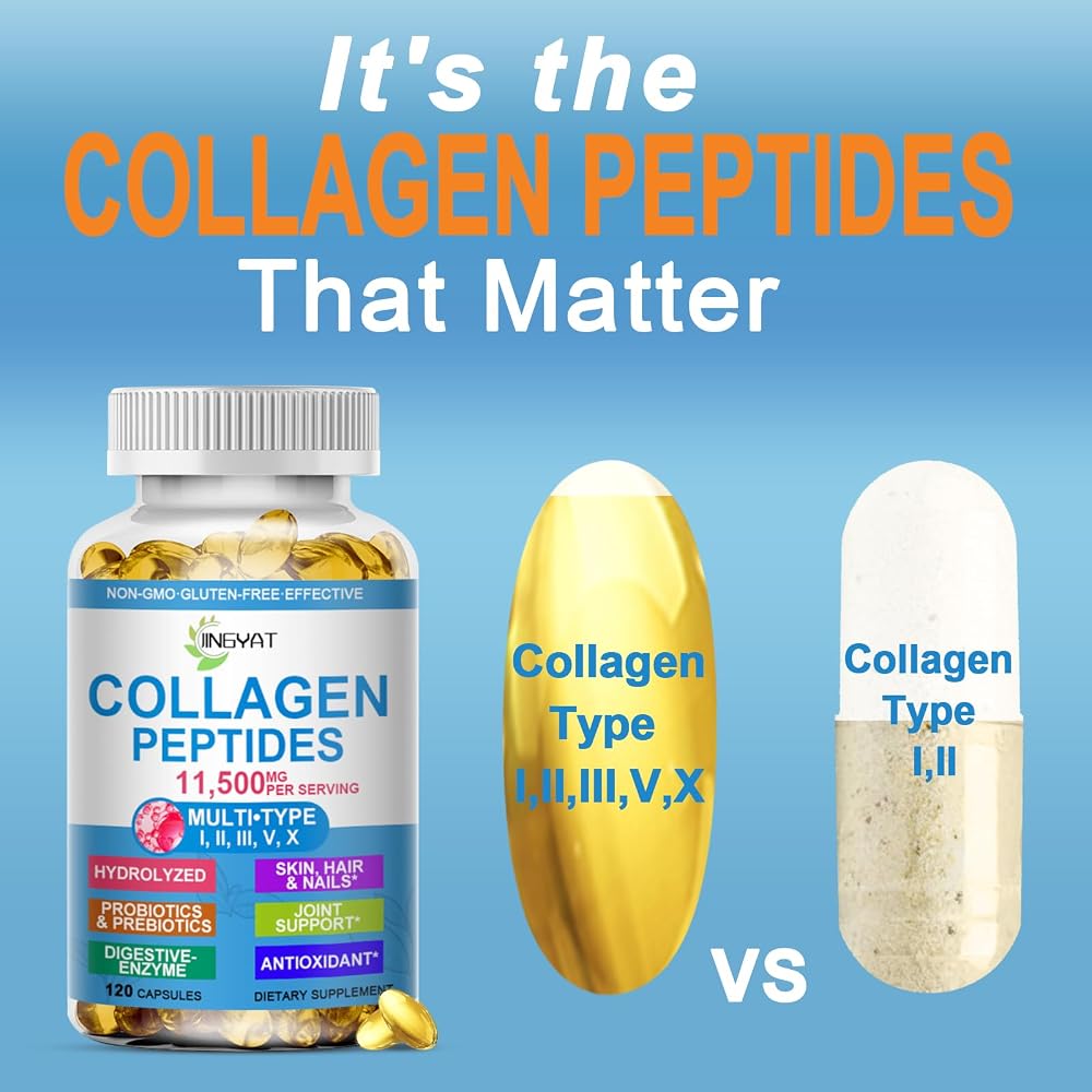 JINGYAT Multi Collagen Peptides Softgels with Glucosamine - 120 Softgels - image 4