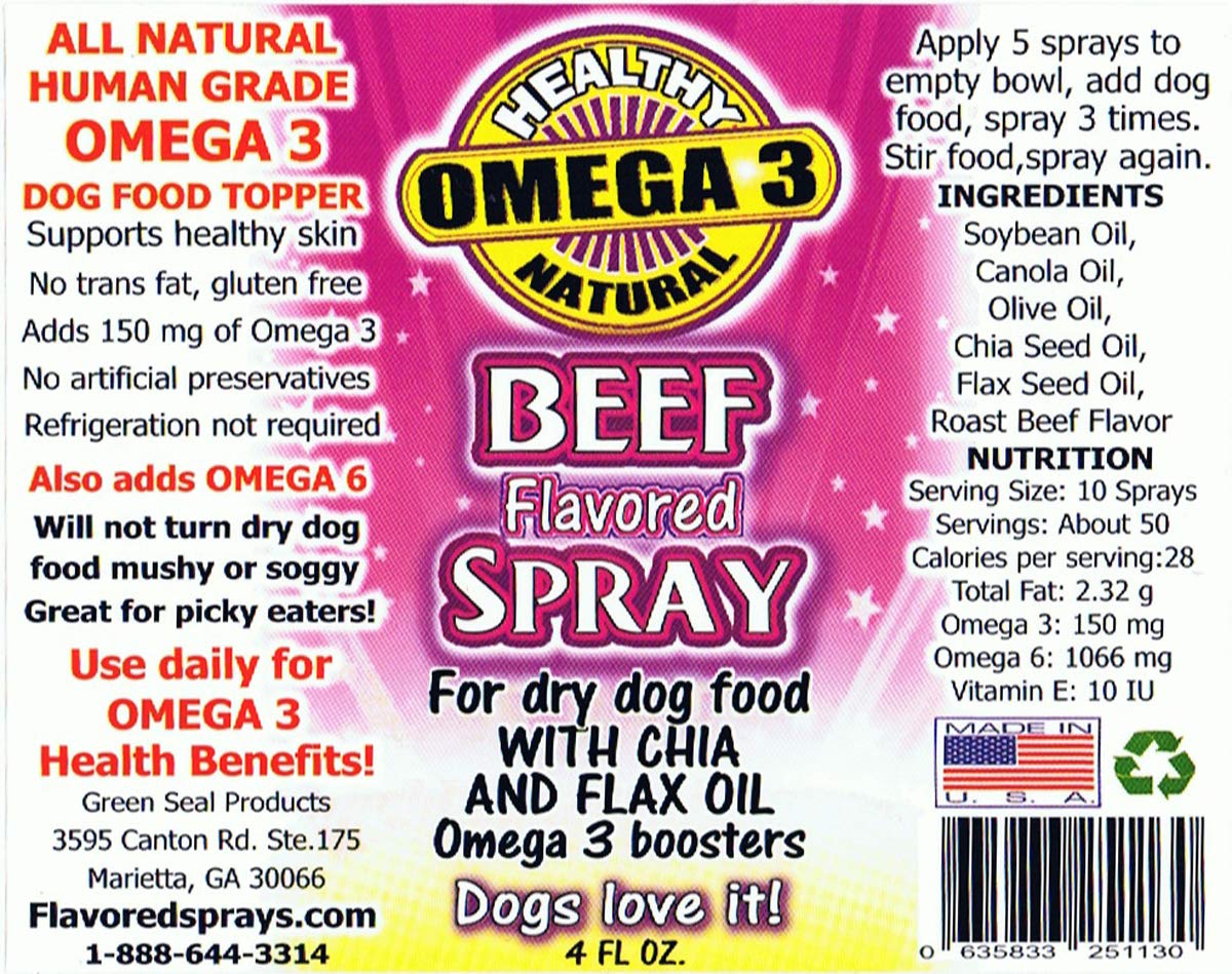 Flavored Sprays Roast Beef Omega-3 Oil for Dogs - 4 oz - image 2