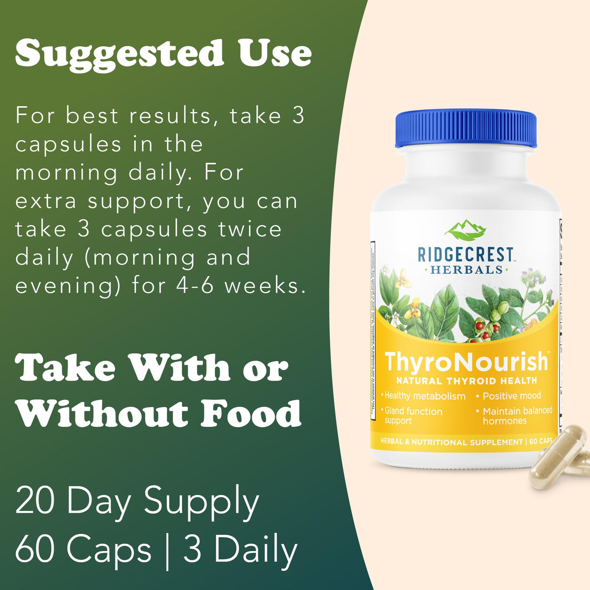 RidgeCrest Herbals ThyroNourish Thyroid Support - 60 Capsules - image 4