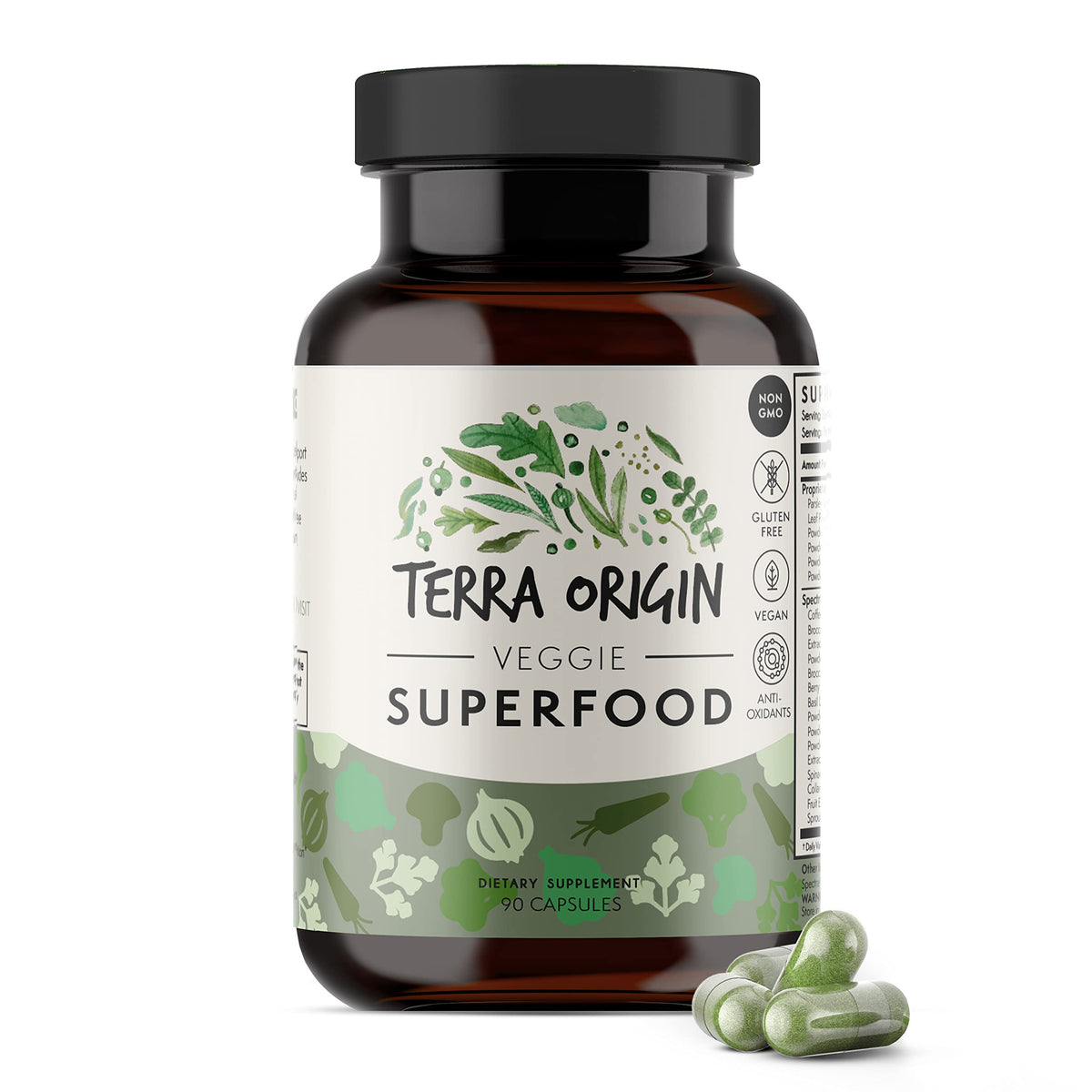 TERRA ORIGIN Veggie Superfood Supplement - 90 Capsules