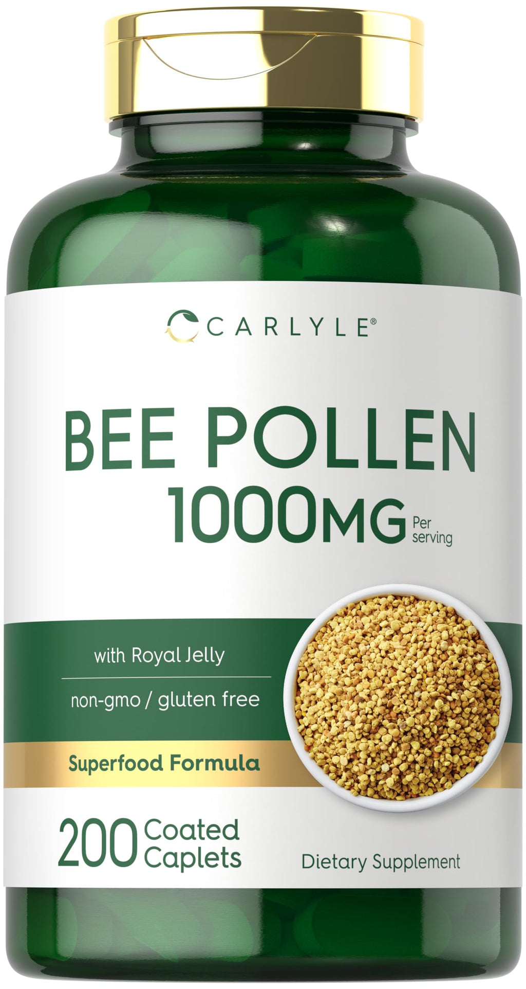 Carlyle Bee Pollen Supplement 1000mg - 200 Caplets