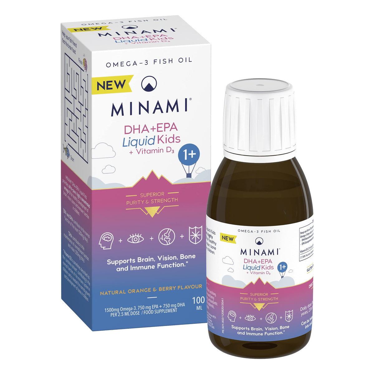 Minami DHA+EPA Liquid Kids with Vitamin D - 1 Pack - image 2