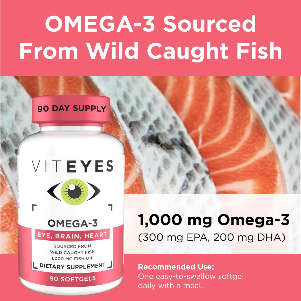 Viteyes Omega-3 Vision Health Supplement with EPA & DHA - 90 Softgels - image 3