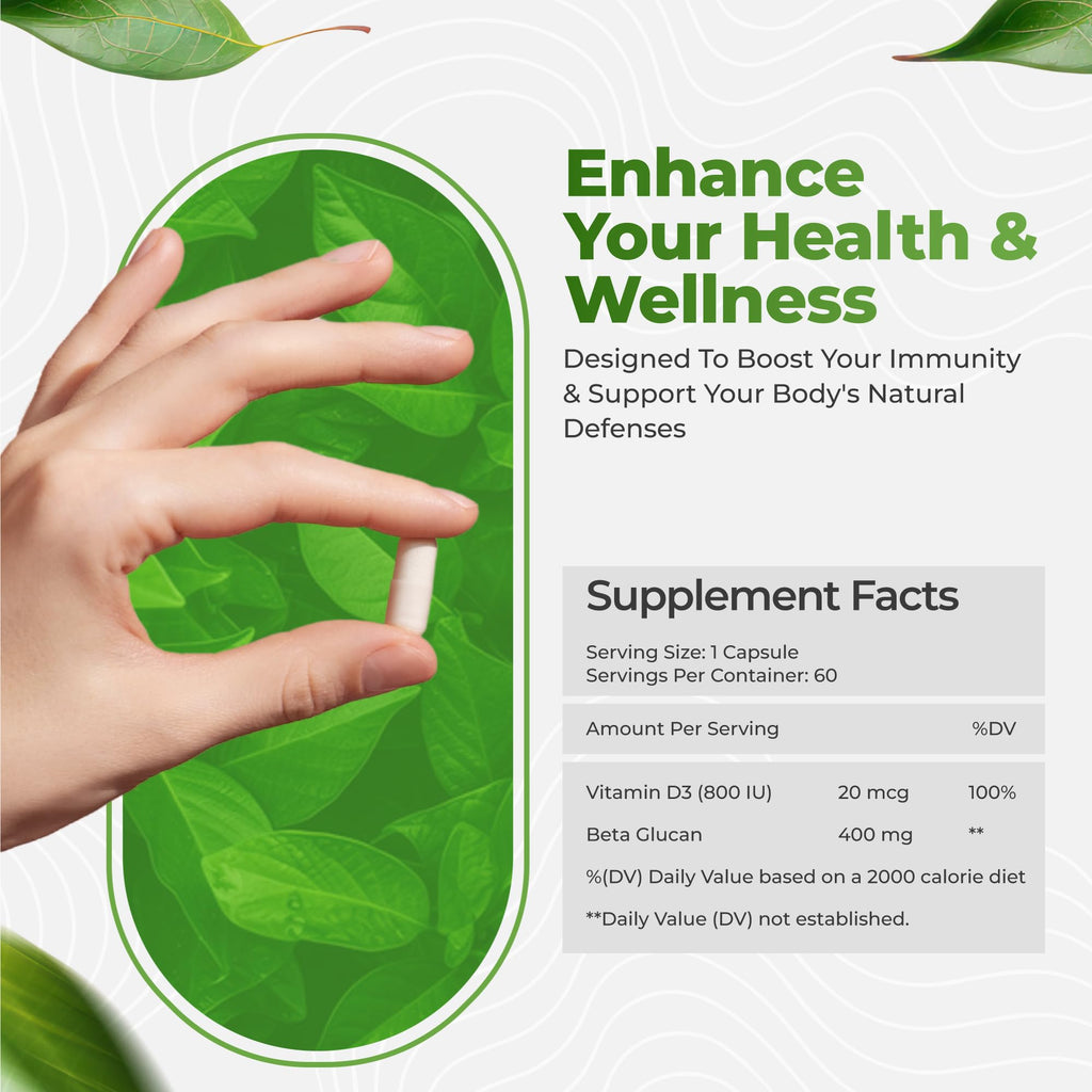 Bio Schwiiz Beta Glucan Immunity Power with Vitamin D - 60 Capsules - image 2