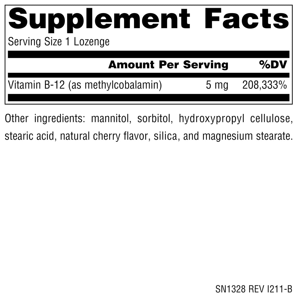 Source Naturals MethylCobalamin Vitamin B-12, Cherry Flavored