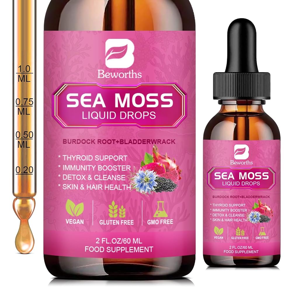 B BEWORTHS Sea Moss Liquid Drops - Black Seed Oil & Irish Sea Moss