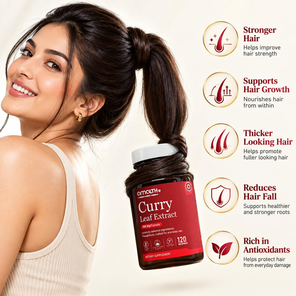 AMALTH Curry Leaf Extract Capsules 500 mg - 120 Vegetarian Capsules - image 4