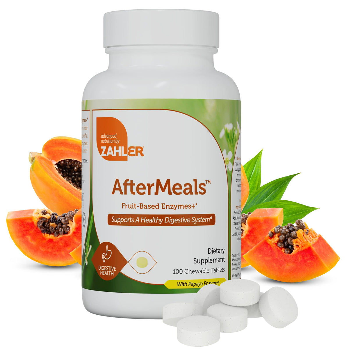 Zahler Aftermeals Natural Antacid Chewable Tablets - 100 Count