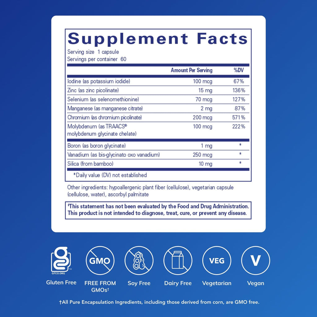 Pure Encapsulations Trace Minerals - 60 Capsules - image 2