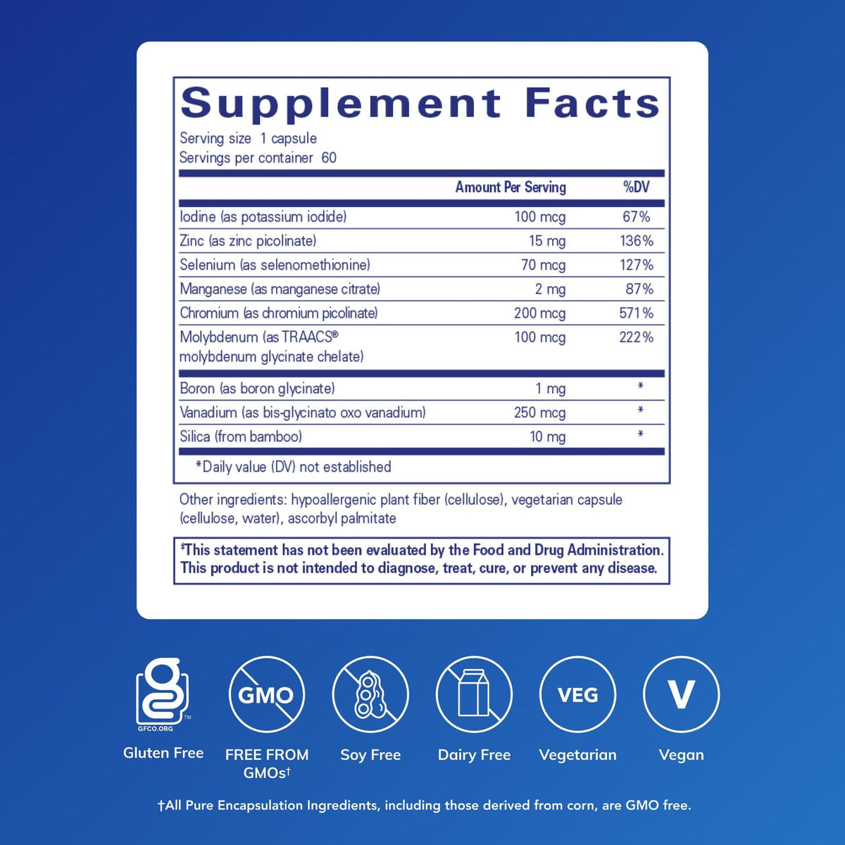 Pure Encapsulations Trace Minerals - 60 Capsules - image 2