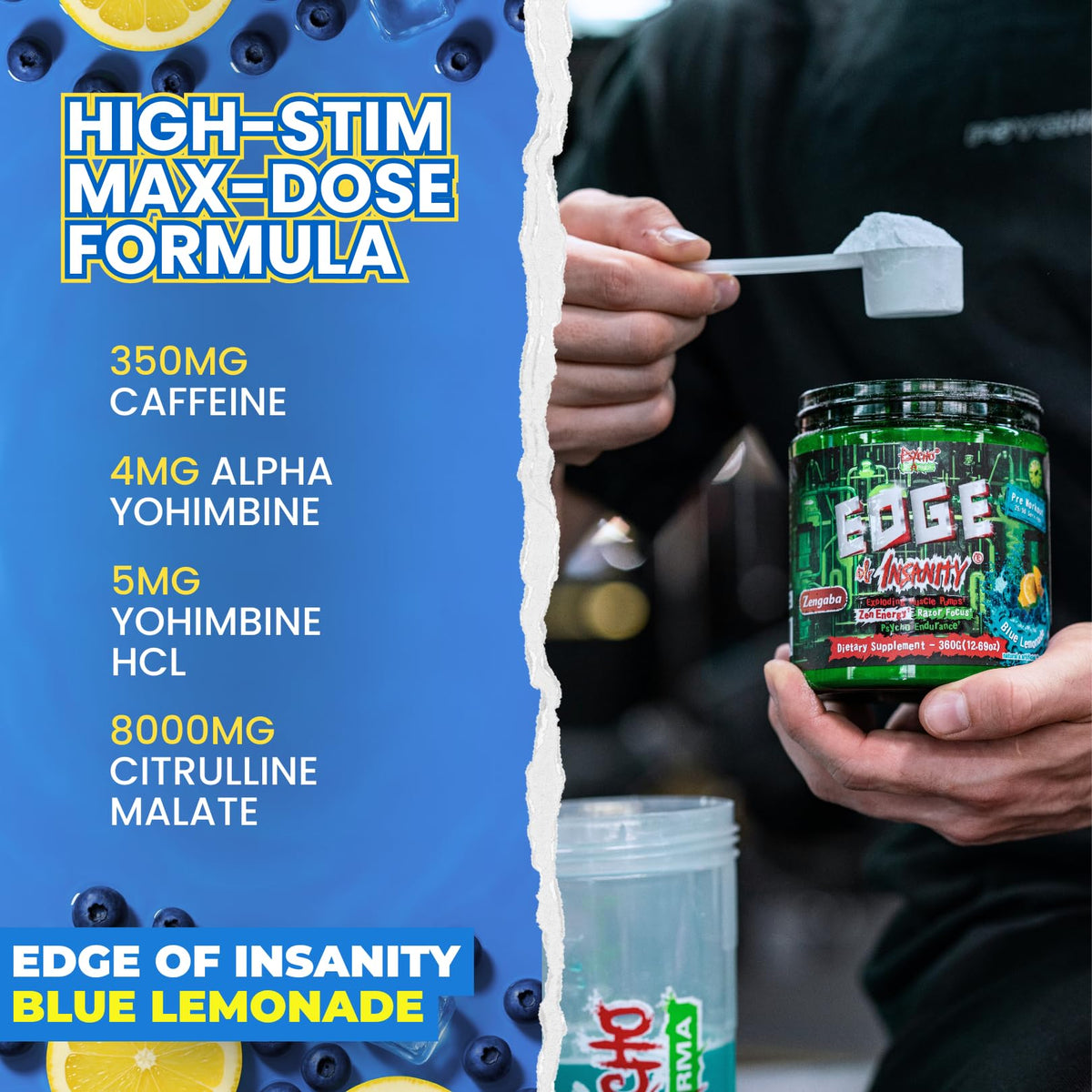 Psycho Pharma Edge of Insanity High-Stim Pre-Workout Powder