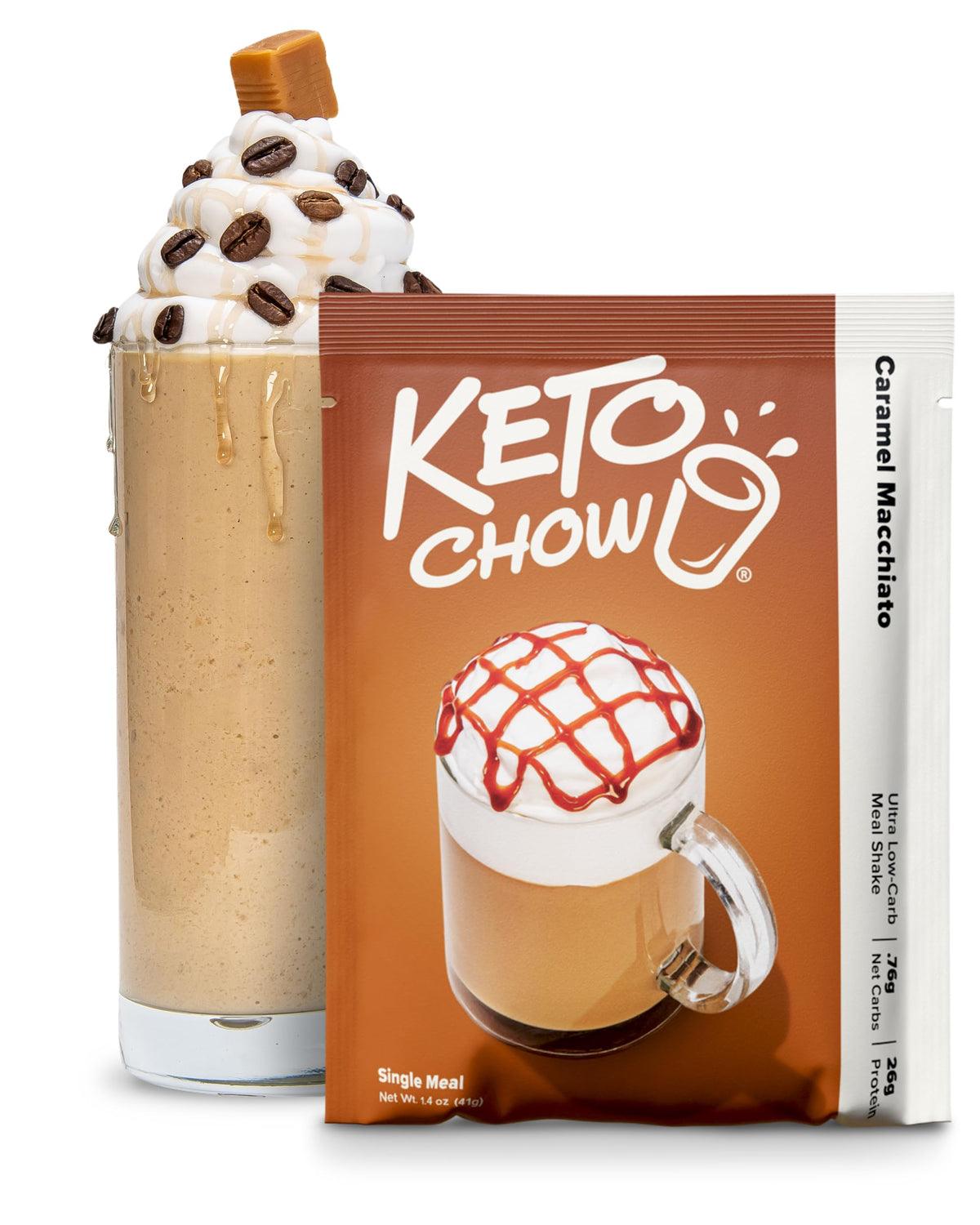 Keto Chow Caramel Macchiato Meal Replacement Shake Powder - 1 Serving