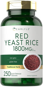 Carlyle Red Yeast Rice Supplement 1800 mg - 250 Capsules