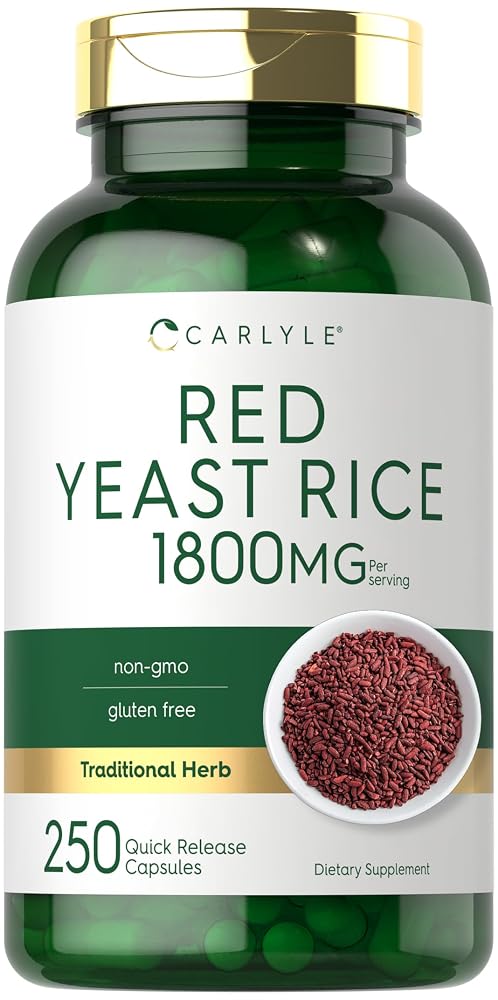 Carlyle Red Yeast Rice Supplement 1800 mg - 250 Capsules