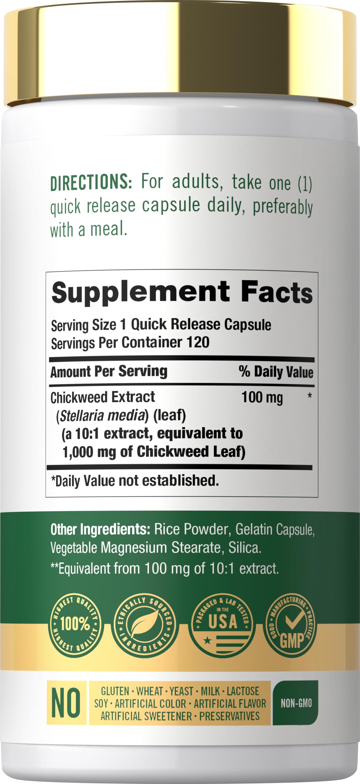 Carlyle Chickweed Supplement - 120 Capsules - image 2