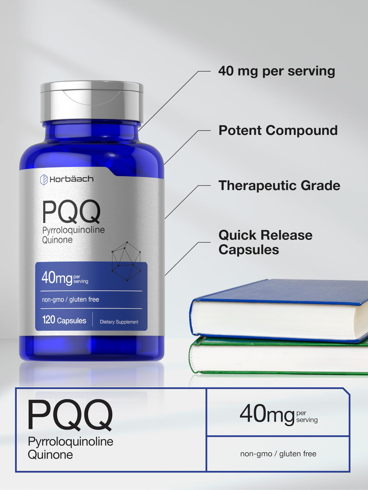 Horbäach PQQ Supplement 40 mg - 120 Capsules - image 4