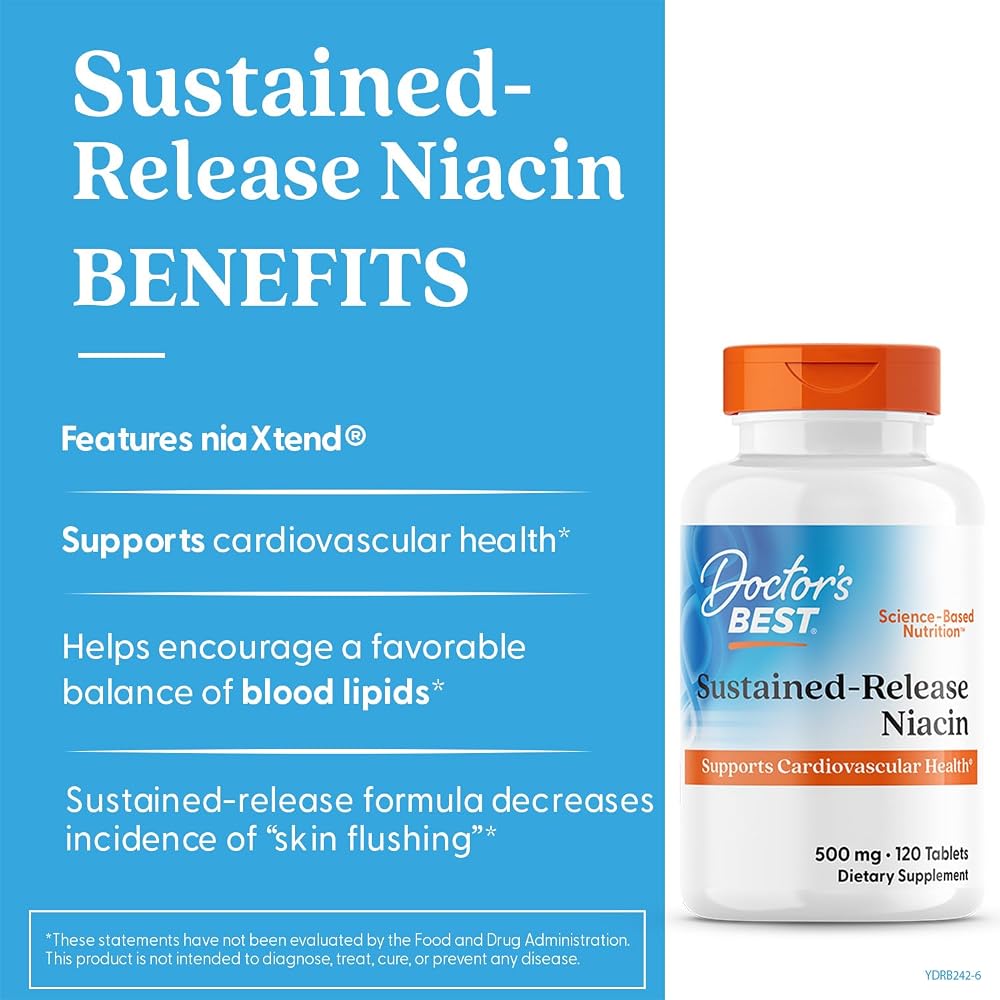 Doctor's Best Niacin 500 mg Extended Release - 120 Tablets - image 4