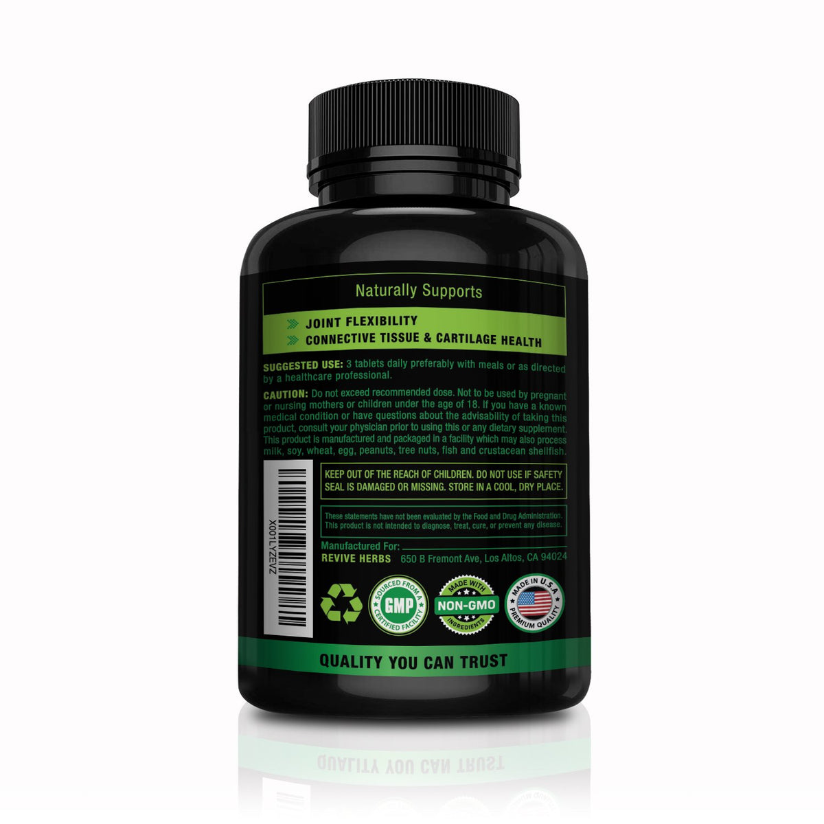 Revive Herbs Glucosamine Chondroitin MSM Joint Support - 90 Tablets - image 3