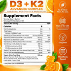 Nextdia Vitamin D3 K2 MK7 Gummies 5000IU with Magnesium Zinc