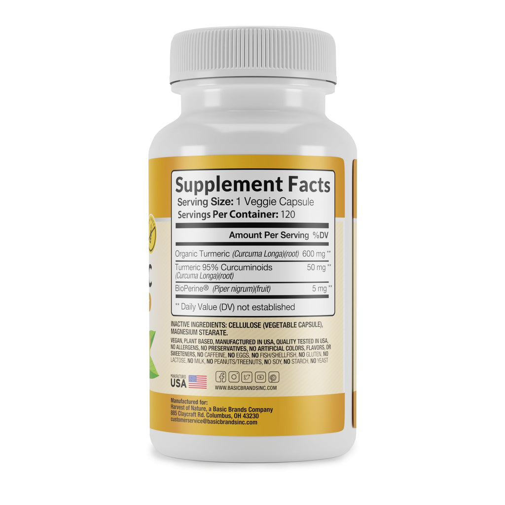 Harvest of Nature Turmeric Curcumin Supplement - 120 Capsules - image 2