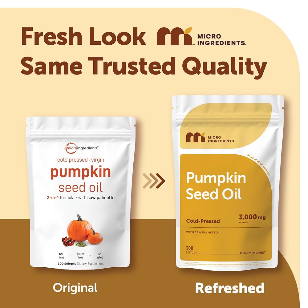Micro Ingredients Pumpkin Seed Oil with Saw Palmetto - 300 Softgels - image 2