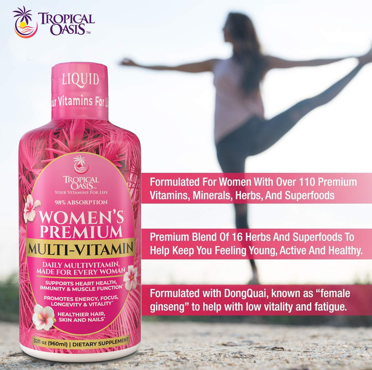 Tropical Oasis Women's Liquid Multivitamin - 32 Fl Oz - image 5