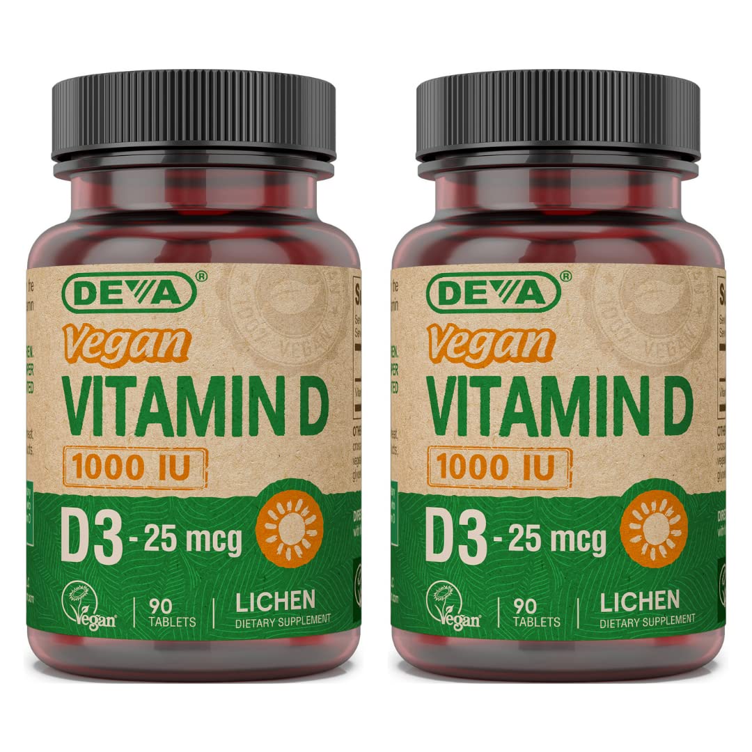 DEVA Vegan Vitamin D3 1000 IU - 180 Tablets