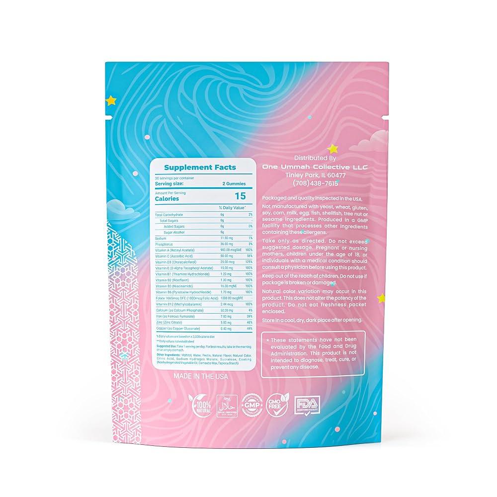 One Ummah Halal Certified Prenatal Gummies - 60 Count - image 2