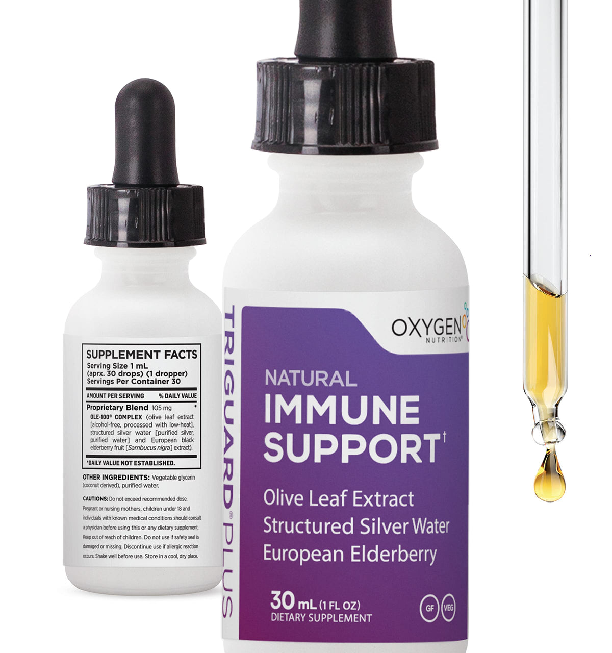 Oxygen Nutrition Triguard Plus Structured Colloidal Silver Immune Support by Oxygen