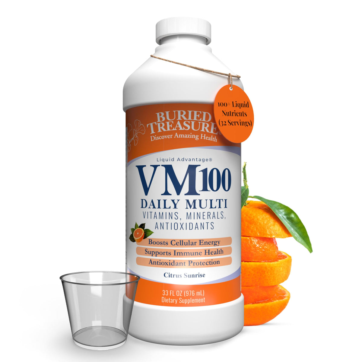 Buried Treasure VM100 Daily Liquid Multivitamin for Adults - 32 Servings