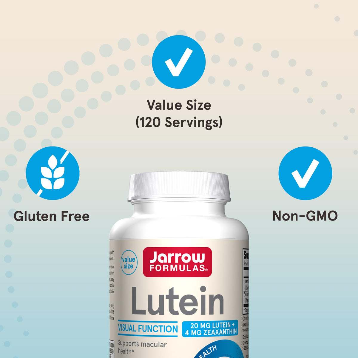 Jarrow Formulas Lutein 20 mg with Zeaxanthin - 120 Softgels - image 5