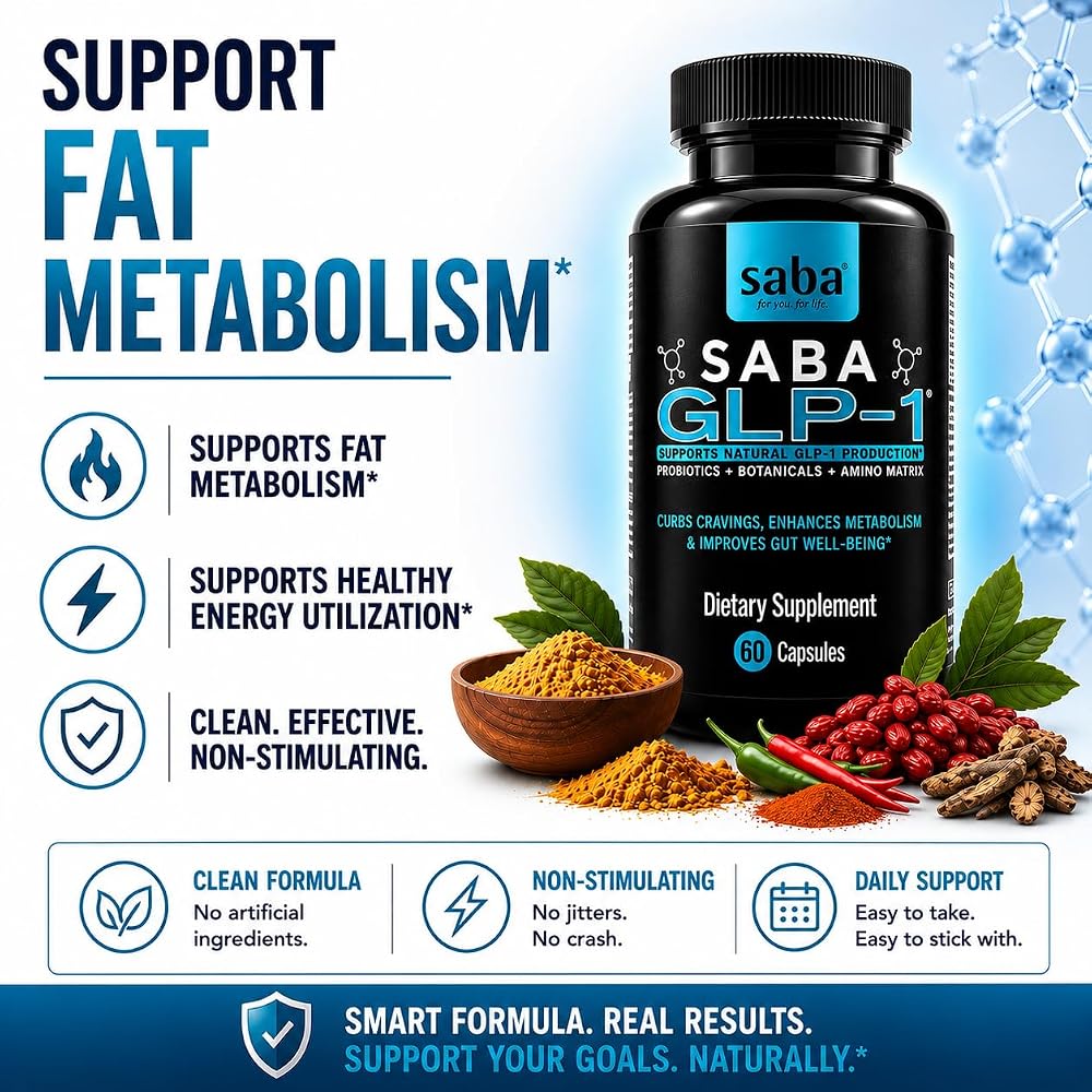 Saba GLP-1 Support Supplement Appetite Control - 60 Capsules - image 8