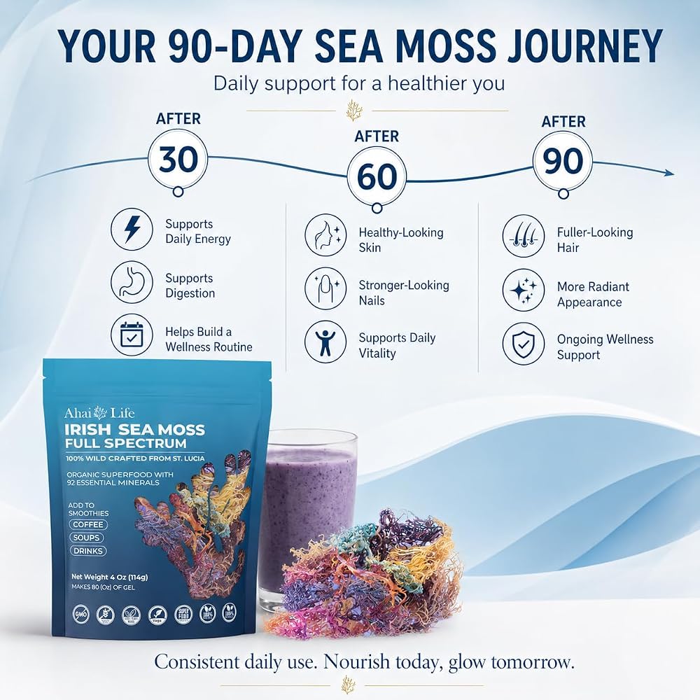 Ahai Life Full Spectrum Raw Sea Moss from St. Lucia - 4 oz - image 6
