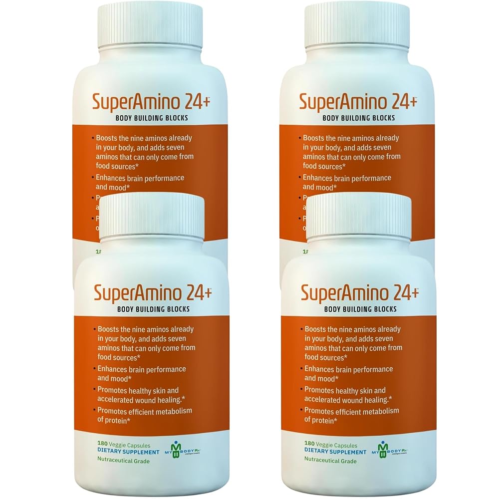 MYBODYRX SuperAmino 24+ Amino Acid Formula - 180 Vegetarian Capsules