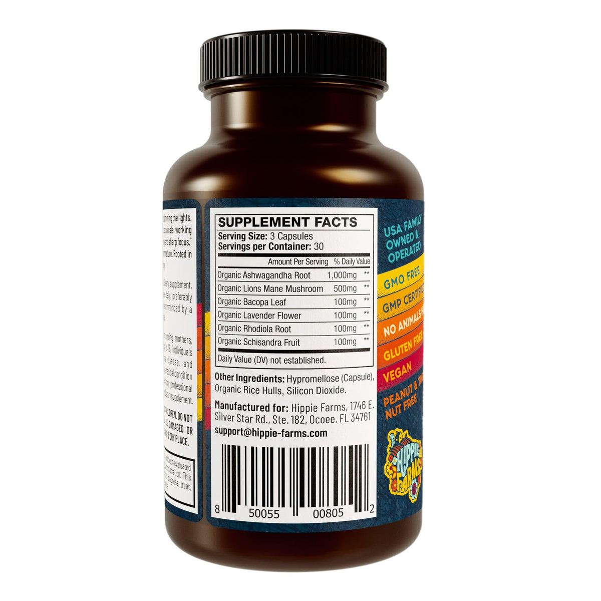 Hippie Farms Good Vibrations Blend Stress & Mood Support - 90 Capsules - image 3