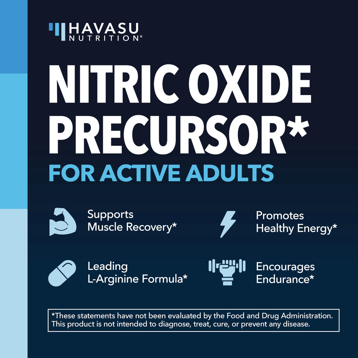 HAVASU NUTRITION L-Arginine Nitric Oxide Supplement Capsules