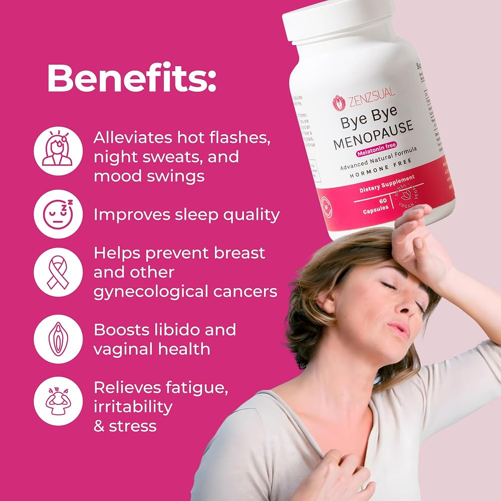 ZENZSUAL Bye Bye Menopause Supplements for Women - 60 Capsules - image 4