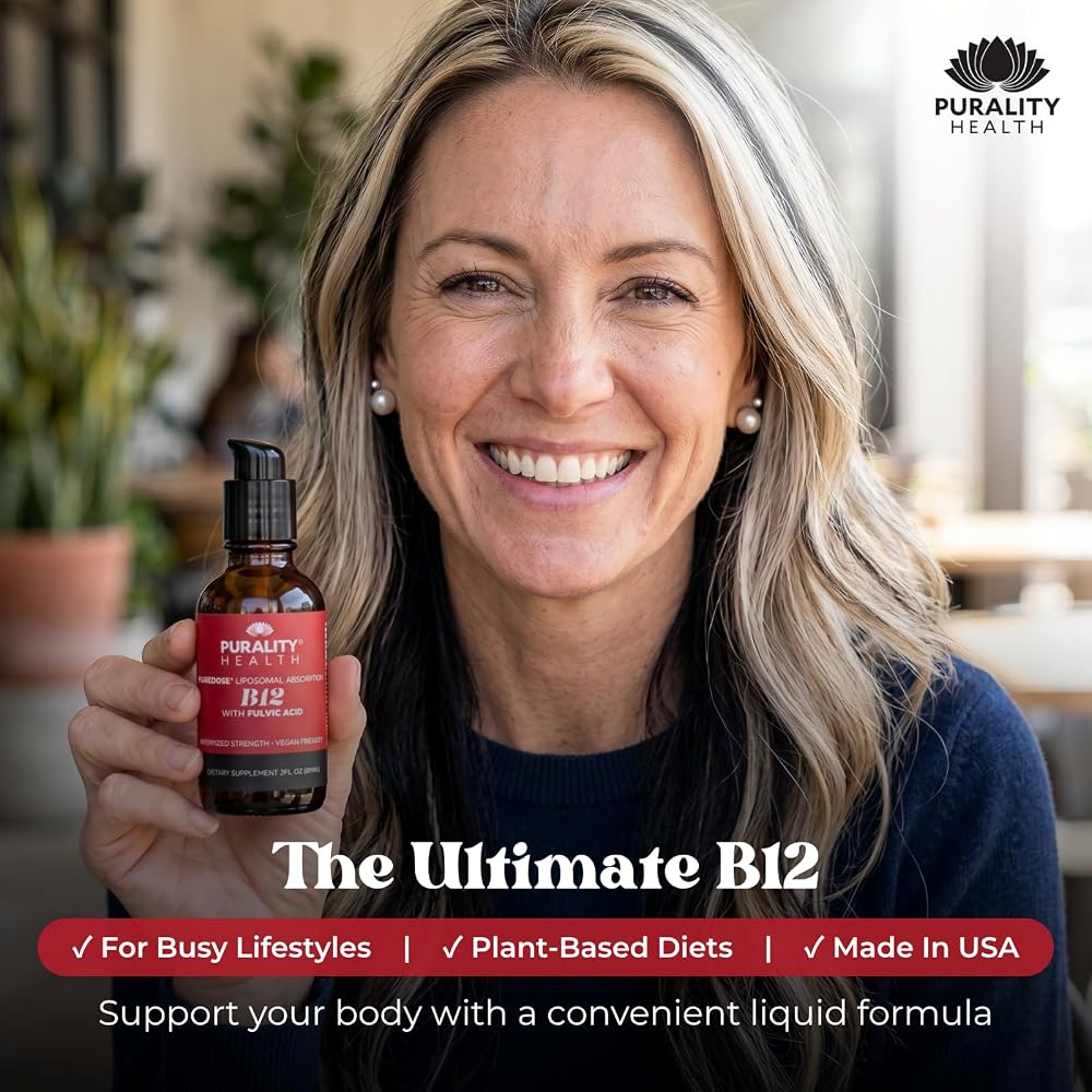 PURALITY HEALTH Liposomal Liquid Vitamin B12 2500mcg for Energy - 2 Fl Oz - image 8